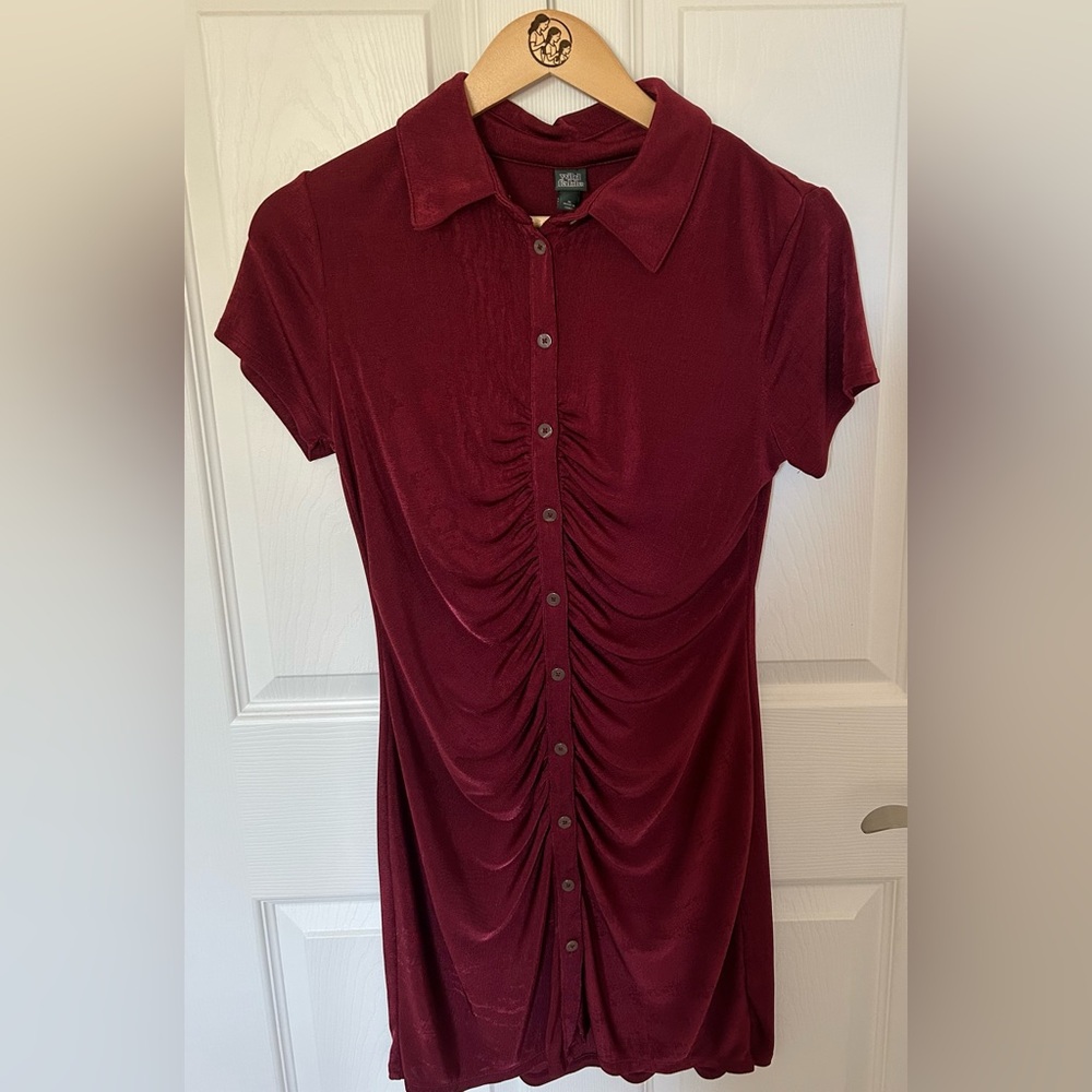 Wild Fable Maroon Collared Dress size medium